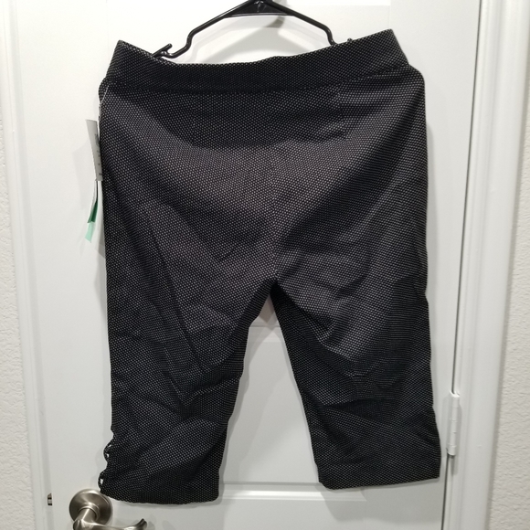 Pants Crop Comfort Elastic Waist 89th Madison Women Size PM Black White Dots - Picture 3 of 8